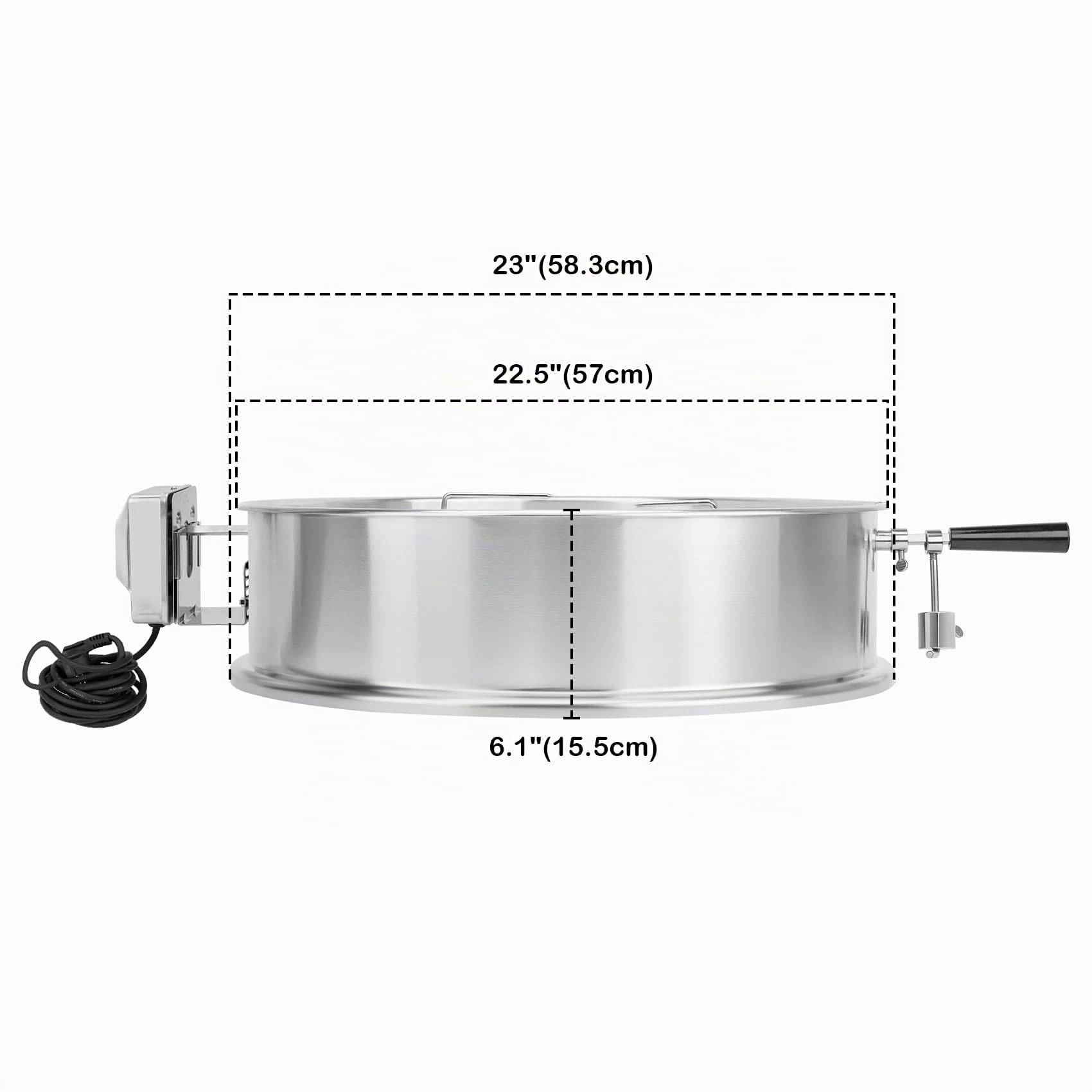onlyfire Carbone bollitore Grill Acciaio Inossidabile girarrosto Arrostire Kit Anello con spiedo, Motore Elettrico Si inserisce Weber 57 CM bollitore BBQ e Altre Griglie 57cm Kettle