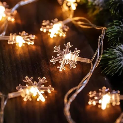 MUCHER Cadena de Luces Interior Guirnalda Luces USB 6M 40LED Luces de Copos de Nieve para Decoración Navidad, Habitacion, Fiesta, Jardín, Bodas, Compleaños Luces de Hadas