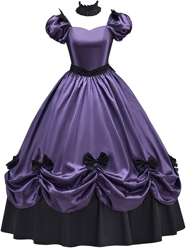 Women's Gothic Victorian Rococo Dress Civil War Southern Belle Tea Party Ball Gown Medieval Evening Dress