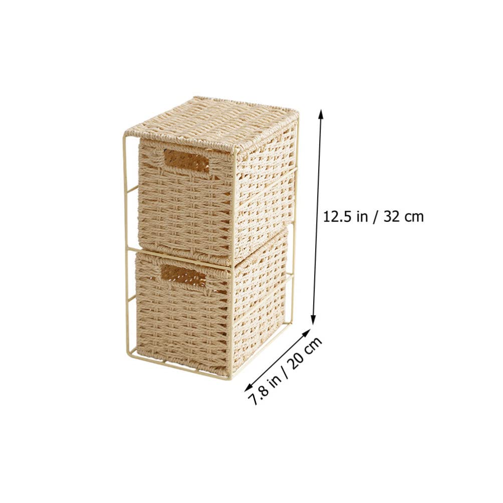 Alipis Panier de Rangement Double Couche en Pvc et Fer Maison Organisateur D'espace