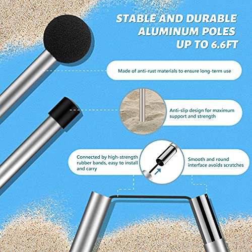 Petnoz Beach Tent Canopy Sun Shade Upf50+, Easy Pop Up Anti-Wind Sun Shelter With Stability Poles/Carry Bag/Ground Pegs/Sand Shovel, Portable Sunshade For Beach Camping (Royal Blue, 10×10 Ft 4 Pole) #TOP4