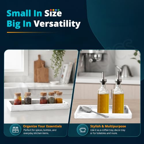 Image of LivingBasics 1Pc Rectangle Silicone Countertop & Vanity Tray, Tray for Soap Dispenser Bottles, Bathroom Accessories Trays for Toiletries /Kitchen Sink, Cosmetic /Coffee Table Organizer Display Holder