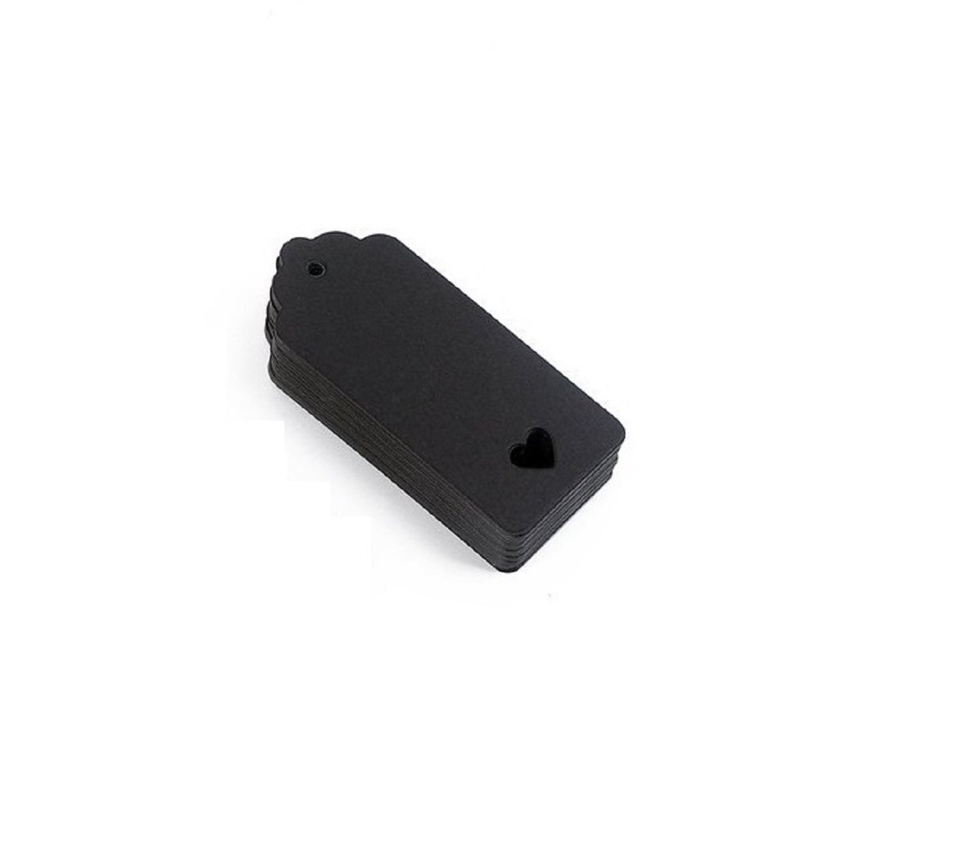 AKA® 100PCS Christmas Kraft Paper Gift Tags Price Wedding Scallop Label Blank Luggage (Rectangular-Black)