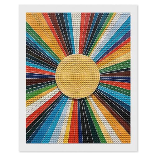 Kit broderie diamant rétro idée cadeau créatif adulte tableau strass rond à offrir