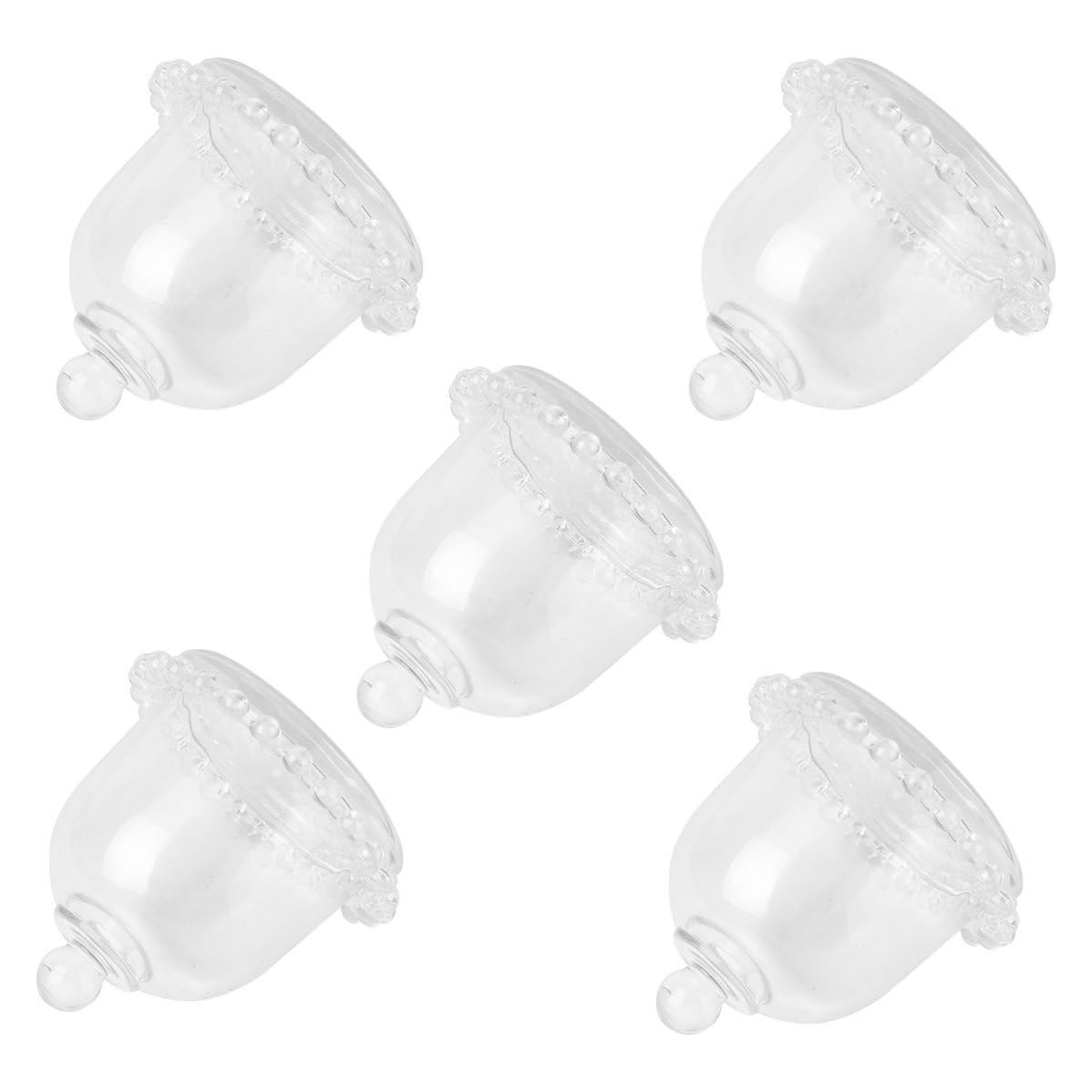 FOMIYES 5 Pezzi Coperchio in Vetro per Torta Piccolo, Cristallo,