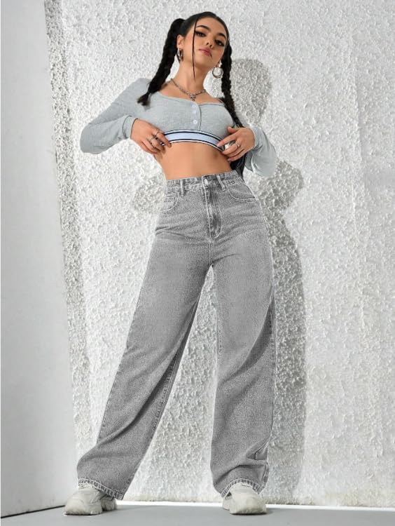 Image of Ben Martin Baggy Jeans for Women || Women,s Loose Jean Pants || Oversized Jean's for Women's || Wide Leg Jean,s for Woman || Casual Jins for Woman's || Loose Jin Pant for Woman,s 2-BM-JJ33