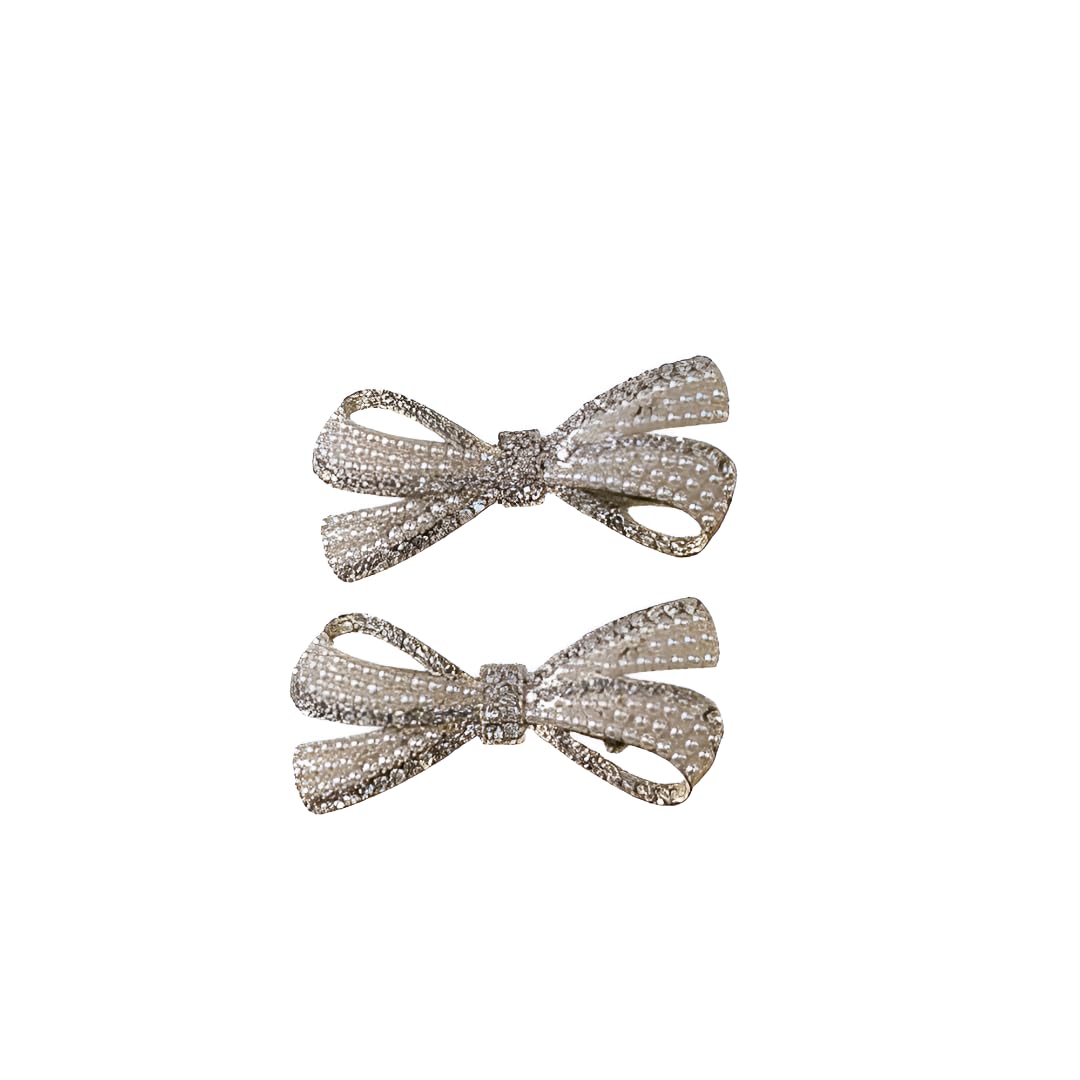 trueveil Pearl Bow Hair Brooch | White Cream Elegant Hair Clip with Rhinestones for Women-picture-33