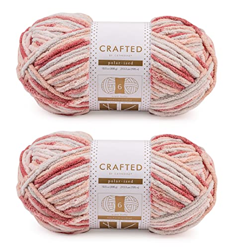 Image of Crafted By Catherine Blanket Multi Yarn - 2 Pack (213 Yards Each Skein), Pink Multi, Gauge 6 Super Bulky