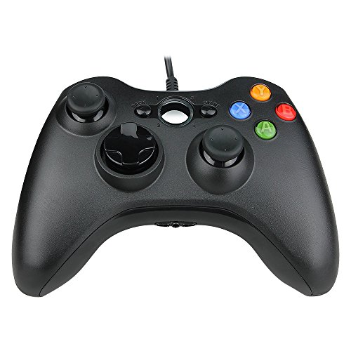 Preisvergleich Produktbild PROUS xw03 360 Controller, PC Controller, Wired USB Controller Xbox Game Controller Gamepad für Windows7, Xbox 360, PC und Laptop Computer Schwarz