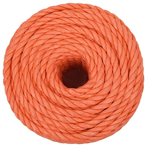 vidaXL Arbeitsseil Bodenarbeitsseil Arbeitsleine Mehrzweckleine Seil Bootsleine Allzweckseil Schnur Tau Leine Gedreht Orange 20mm 100m Polypropylen