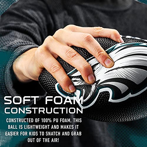 Image of Franklin Sports NFL Football - Kids Foam Football - Soft Junior Size 8.5 inch Ball with 3D Logos - Perfect for Gameday + Tailgates
