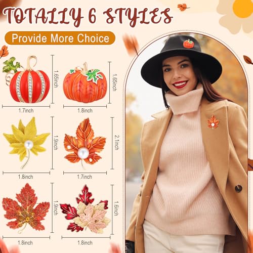 Junkin 6 Pcs Brooch Pins Rhinestones Crystal Brooches Gold Pins for Hats Elegant Crystal Brooch for Women2