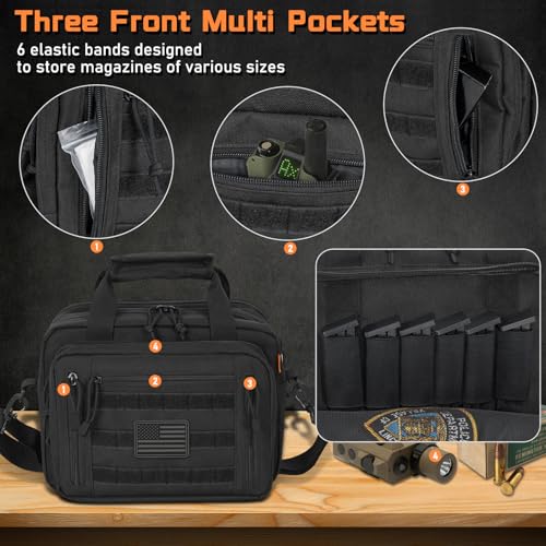 ITHWIU Gun Range Bag for 2 Pistols