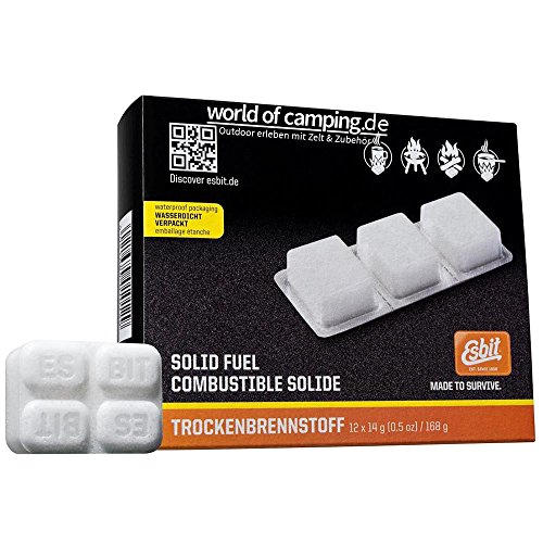 ESBIT Trockenbrennstoff-Tabletten | Wasserdicht verpackt | 12 x 14g Grillanzünder Feueranzünder | solid fuel | waterproof packaging Cover
