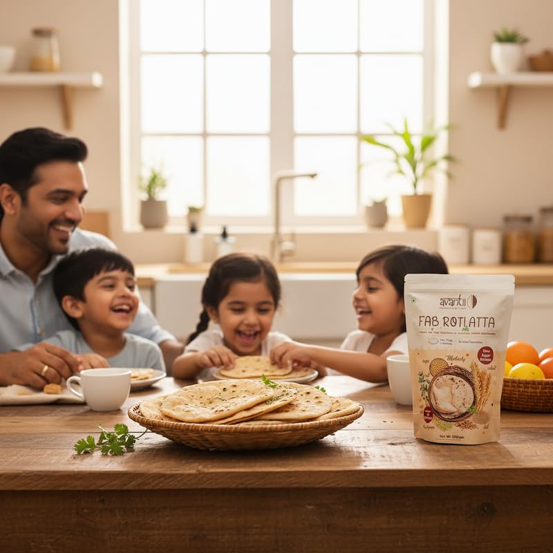 Image of Avantii Diabetic Fab Roti Atta | Soft Fluffy Rotis | High In Protein and Fiber | Flour | Breakfast | Instant Mix | Healthy Breakfast | 100% Natural Ingredients Each - 500g Pack of 2