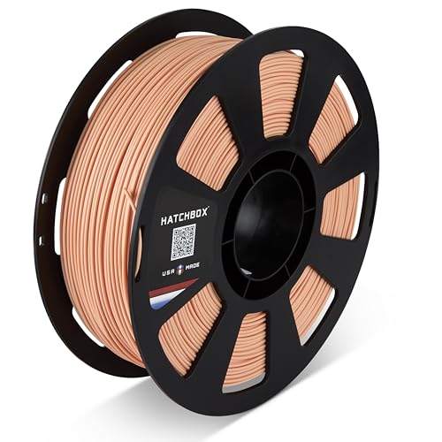 HATCHBOX PLA MAX V2 Peach 3D Printer Filament Made in The USA, 1.75mm Diameter 1 KG Spool, Premium USA Made 3D Printing 
