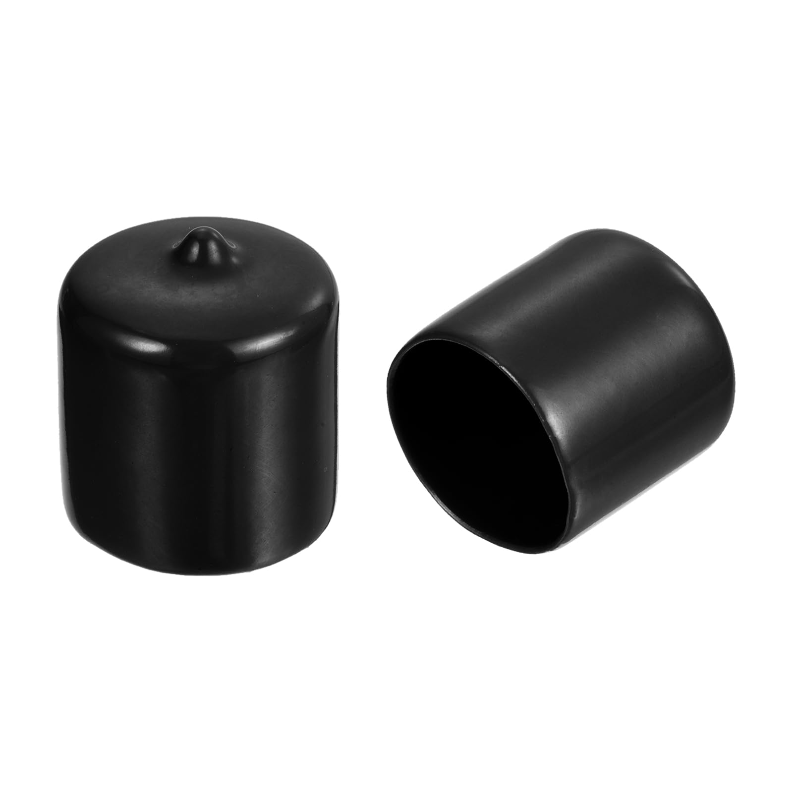 Uxcell 25pcs Black Rubber End Caps 15mm ID - Vinyl Screw Thread Protectors For Furniture & Pipes