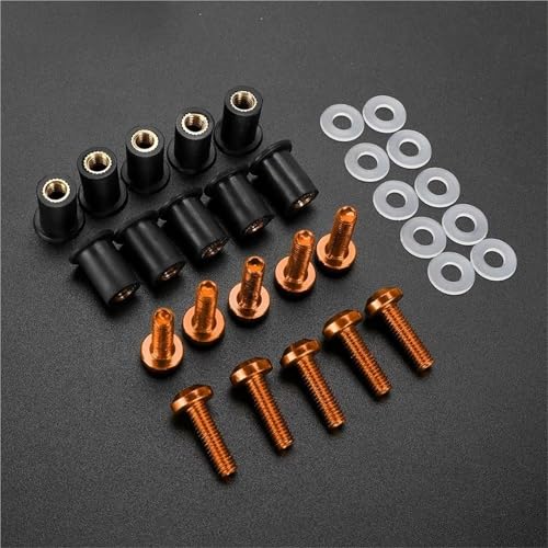 �ɓK������X�Y�L AN125 AN250 AN400 AN650 1998-2024�p �o�C�N�p�E�C���h�V�[���h�{���g�L�b�g �Œ�p�}�E���g�l�W �i�b�g �t�F�A�����O�t�@�X�i�[ �I�[�g�o�C�̃t�F�A�����O �{���g �i�b�g �L�b�g(�I�����W)