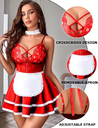 Image of SSoShHub Premium UltraSoft Babydoll Lingerie Bikini Swimwear Mini Chemise Mesh Wedding Bikini Nightie Bodysuit Skirt Bridal Honeymoon Valentine Halloween Nightdress