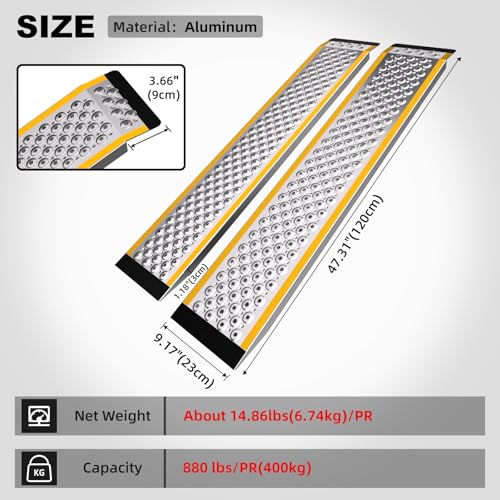 Rampa de Aluminio 2 Unidades, 47 in para Motos y Cuatrimotos miniatura 2
