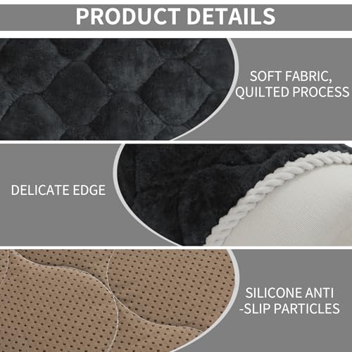 Easy-Going Velvet Sofa Cover 3 Seater, 1 Piece Non Slip Corner Sofa Slipcovers L Shape, Funny Fuzzy Couch Covers for Pet Dog Leather Sofa Bed, Thick Furniture Sofa Protectors, 28 x 70 in, Dark Grey - Image 3