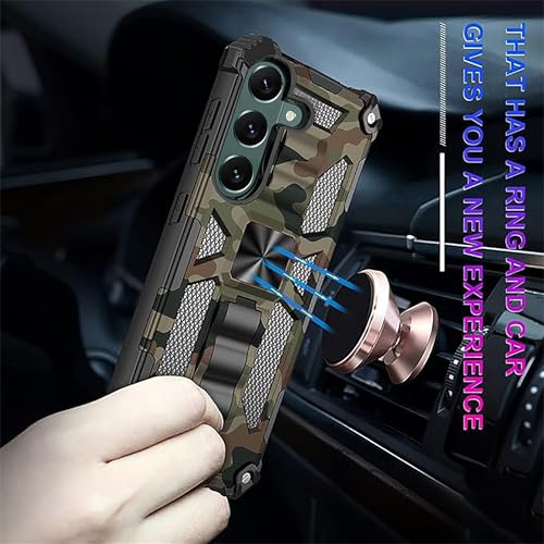 Fofvccv Camo Case for Samsung Galaxy A16 5G with Kickstand for Men, Military Camouflage Shockproof Protective Phone Cover Built-in Stand Case for Galaxy A16 MC Blue by Fofvccv - Image 3
