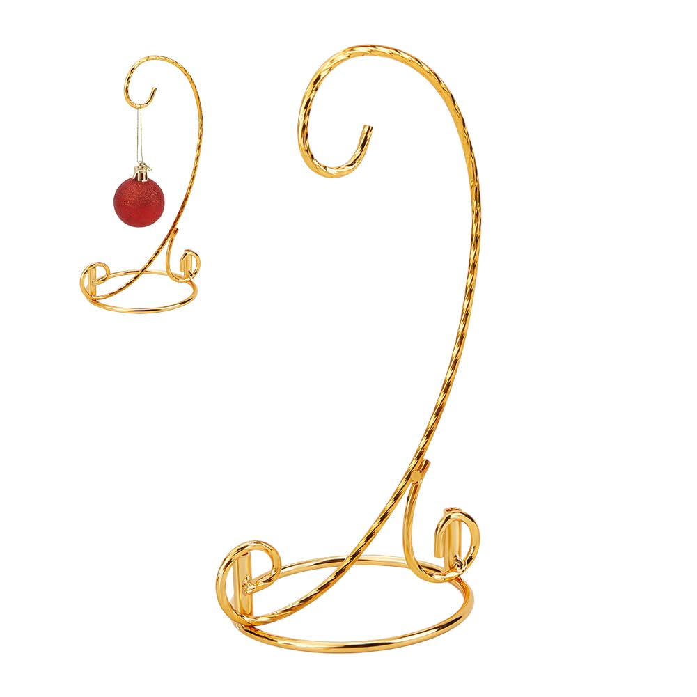 OLYCRAFT Ornament Display Stand 19cm Golden Ornaments Holder Twisted Ornament Display Stand Witch Balls Hanger Rack Air Plant Terrarium Holder for Christmas Wedding Ornament Home Office Decoration