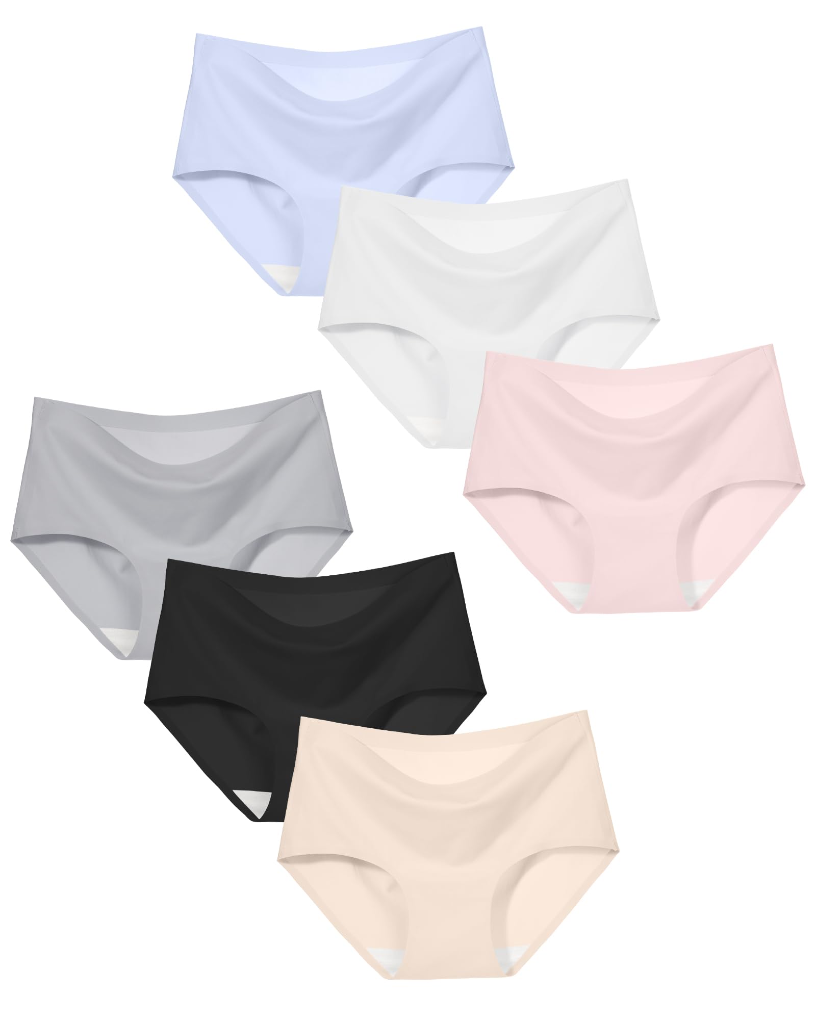 SALIA GIRL Seamless Teen Girls Underwear 10-14 Soft Stretch Mid-Rise Briefs Full-Coverage Big Girls Panties Pack of 6