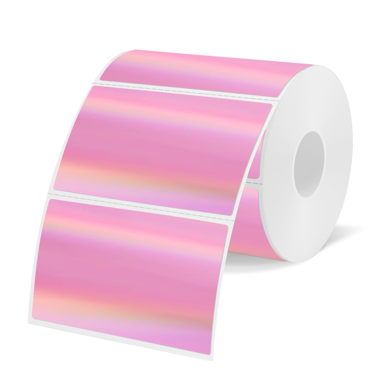 YEGAWEN 200 Sheets Pink Glitter Holographic Thermal Labels for Custom Logo, 3x2 Inch Punch Line Thermal Labels for Custom Logo โ image 1