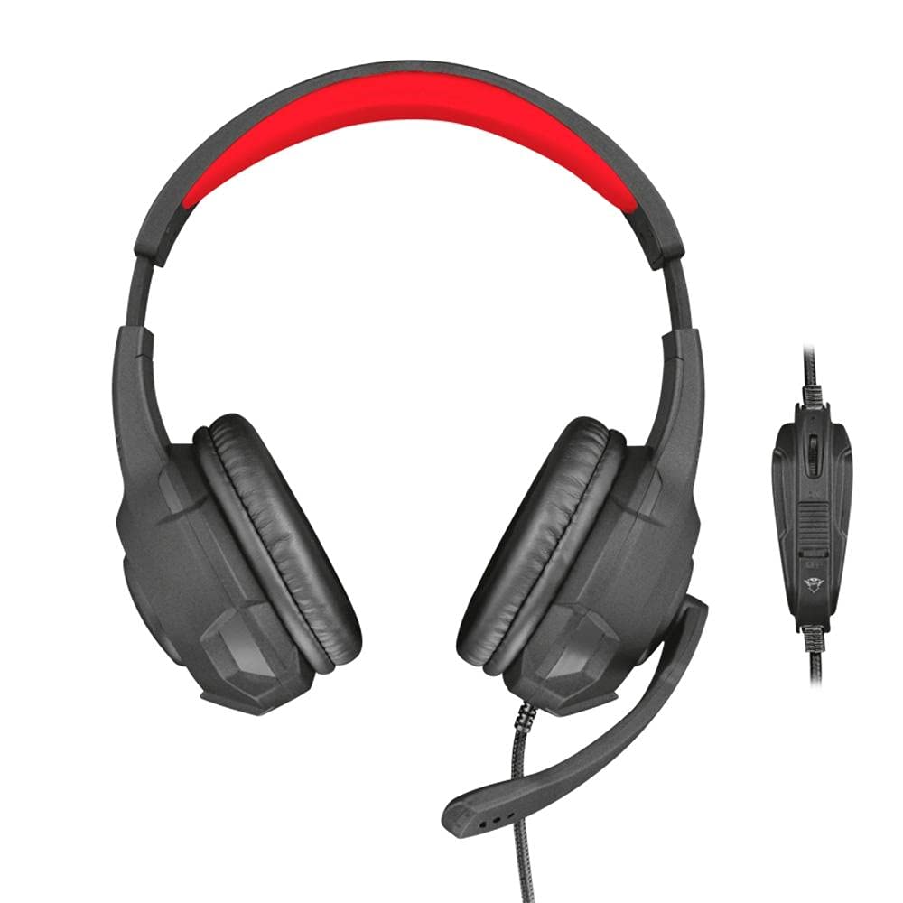 Trust Gaming GXT 307 Ravu Casque Gamer avec Micro pour PC, Ordinateur Portable, PS4, Xbox One, Nintendo Switch et Mobile, Jack 3.5mm - Noir/Rouge