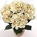 Larksilk Hydrangea Silk Flower Bush, Seven Heads Per Bush, UV Resistant, Indoor & Outdoor Silk Plant, Adjustable Stem, Rich Green Leaves, Wedding, Centerpiece, & Event Decor(Beige)