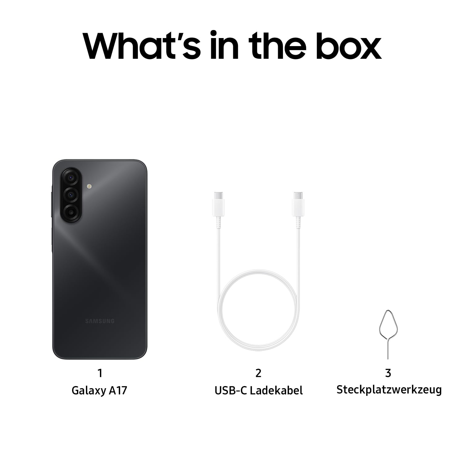 Samsung Galaxy A17 LTE AI Smartphone, KI-Handy mit Android, Dünner 7,5-mm-Rahmen, 50-MP-Kamera, 128 GB Speicher, 4 GB RAM, 5.000-mAh-Akku, Black, 2,5 Jahre Herstellergarantie [Exklusiv auf Amazon] | Android, 7,5-mm-Rahmen, 50-MP-Kamera, 5.000-mAh-Akku, 2,
