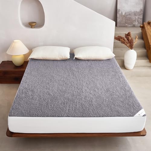 YOUR MOON Wool Fleece Mattress Pad Queen – Organic...