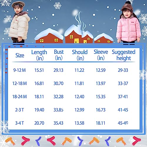 Baby Boys Girls Winter Coat Cute Bear Ear Hooded Jacket Warm Fleece Outerwear Windproof Zipper Infant Toddler Black 18-24M #TOP6