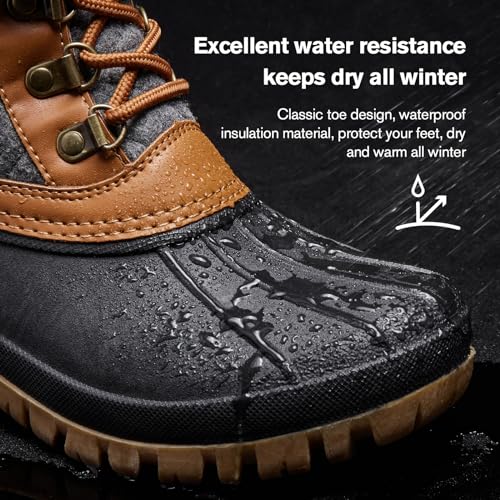 Aleader AL2209W01A09BROWNGREY07900 Womens Snow Boots Duck Waterproof Boots Insulated Warm Brown Cold Weather Grey 9 M Us Women thumb #5