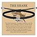 Shark Charm Bracelet Jewelry Themed Gifts Shark Inspirational Present Friendship Gift Ocean Animals Shark Lover Merch (THE SHARK black BR)