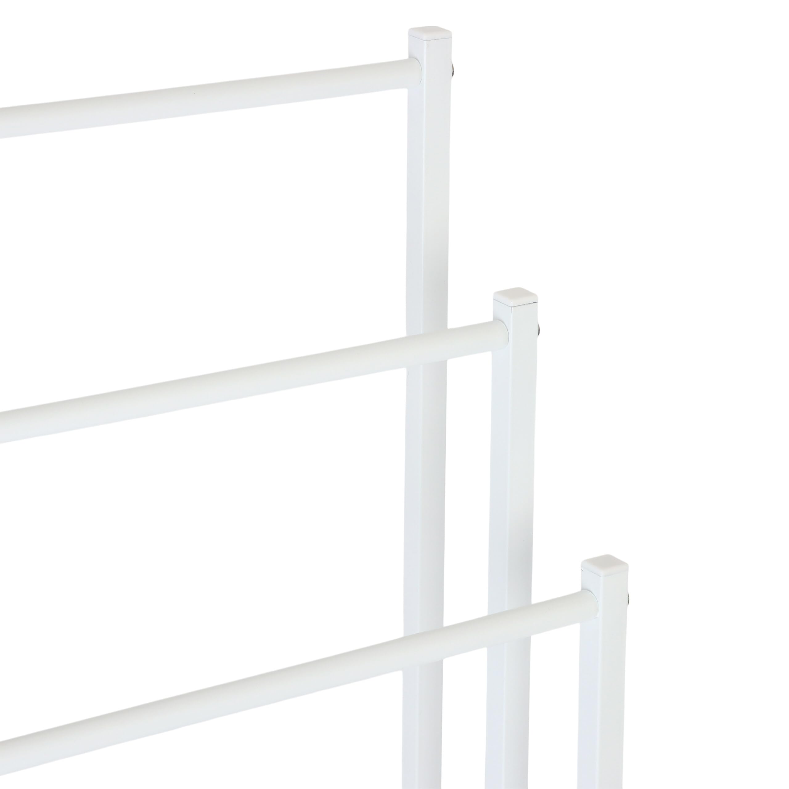 Porte-Serviettes Relaxdays, H x L x P : 86 x 44 x 21 cm, métal, 3 Barres, Salle de Bains, Porte-Serviettes Debout, Blanc