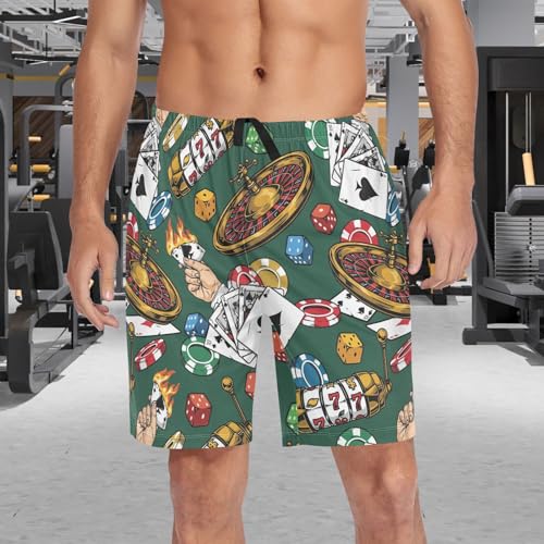 visesunny Pajama Shorts for Men Summer Casino Colorful Dice Soft Comfy Sleep Pants Breathable Lounge Wear with Pockets3