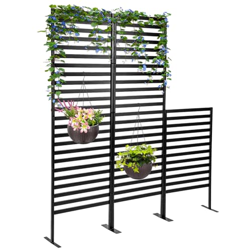 HIHADUUM Privacy Fence Panels 10 Pack Outdoor Privacy Screen Freestanding Air Conditioner Fence Metal Garden Fence Animal Barrier Fence for Yard Landscape Patio Lawn