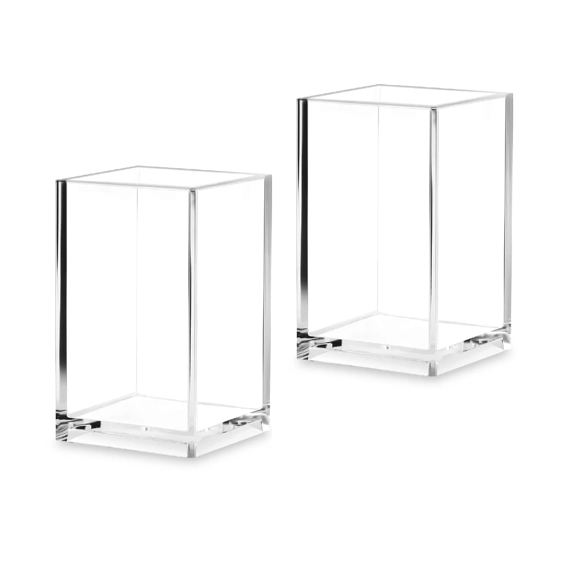 DHYUACN Pen Holder 1/2/4/10 PCS Pen Holder For Desk Pencil Clear Makeup Brush Stationery Organizer Desk Pen Holder(2 PCS)