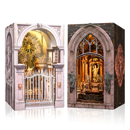 MiniCity 2 Pack Book Nook Kit, DIY 3D Wooden Puzzles for Adults, Teens and Beginners, Miniature Tiny House Kit for Bookshelf Decor, Bookish Gift for Family, Friends, Book Lovers