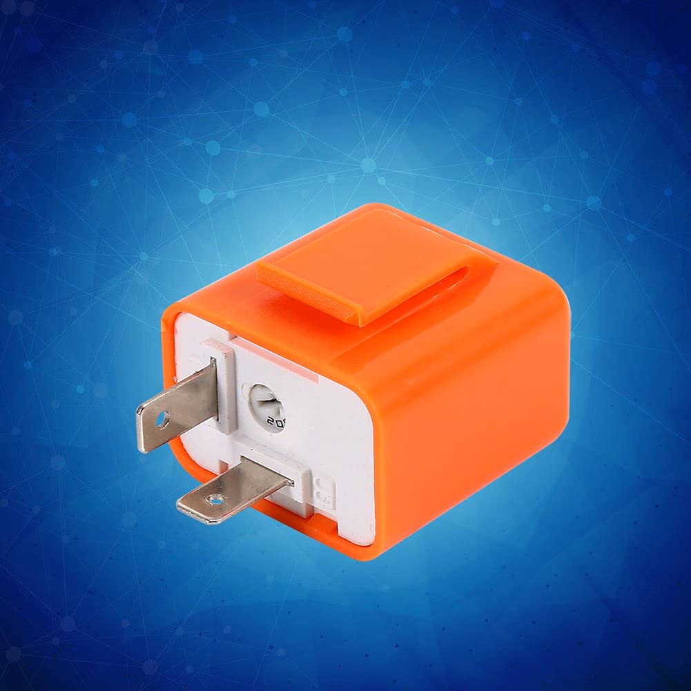 2-pinowy przekaźnik kierunkowskazu, uniwersalny przekaźnik kierunkowskazu Keenso 12 V, regulowany elektroniczny kierunkowskaz LED (pomarańczowy)
