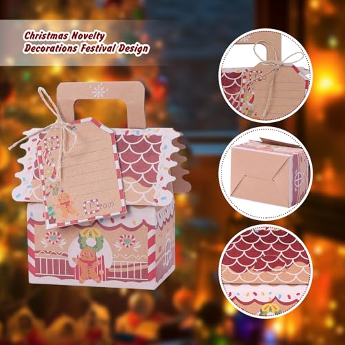 TsunNee 20PCS Christmas Party Gift Boxes, Xmas Kraft Paper Candy Boxes, Novelty Gift Packaging Decor for Christmas Party Advent Calendar DIY - Image 8