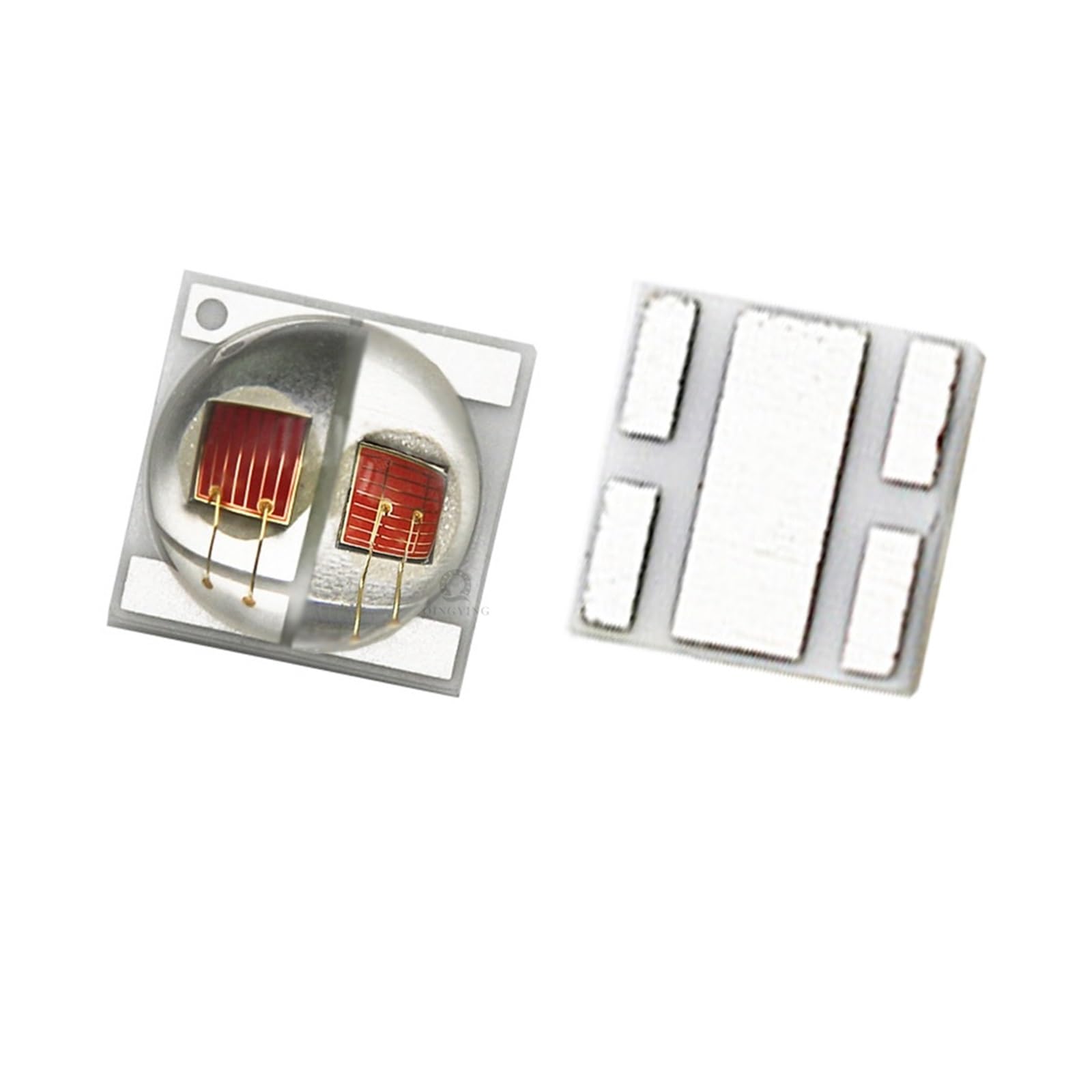 50pcs 3535 Dual Color LED Diodes High Power LED Chip 2W 2x1W White Yellow Red Green Blue UV Warm White for Bicyle Car Light (Red-Yellow)