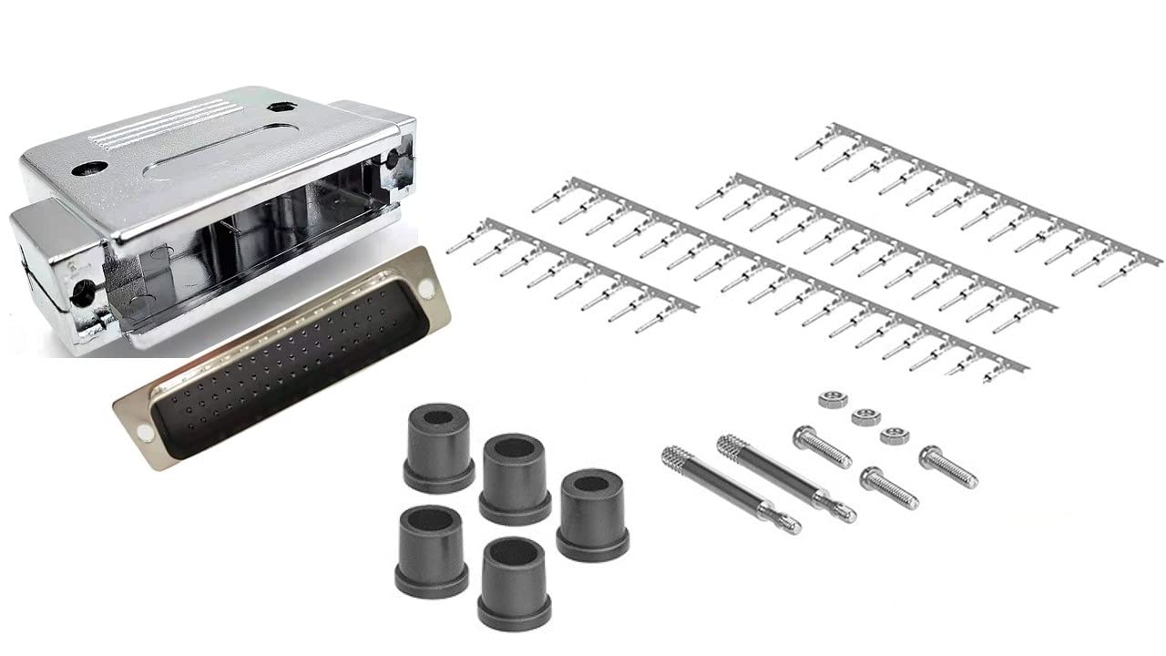 D-Sub Connector Crimp Unshielded Plastic Hood DIY Kit (DB50, Male)