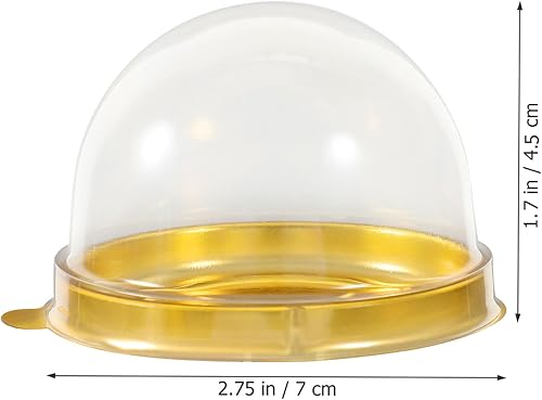 Miniatura 4 de NUOBESTY Caja de cúpula transparente, 50 unidades, soportes redondos de plástico para cupcakes, yema de huevo, hojaldre de luna, caja de embalaje