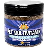 Pet Multivitamin Powder for Dogs and Cats | Minerals Vitamins Antioxidants and Enzymes for Skin Joint Hip Immune Heart and Brain - Garlic or Garlic Free