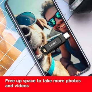 SanDisk 128GB Ultra Dual Drive Go, USB C Flash Drive, USB C Memory stick for Android smartphone, USB stick up to 400 MB/s, reversible USB Type-C and USB Type-A connectors, Black