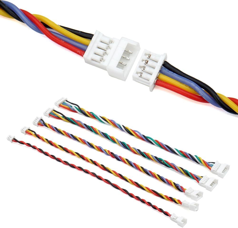 1.25mm Male and Female Connectors Socket and Plug with Pre-Crimped Cables Compatible with JST Molex PicoBlade 1.25 for Pixhawk Silicone 13cm Wire (Male and Female)