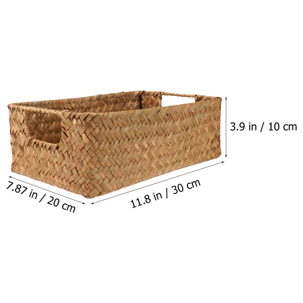 Cesta de almacenamiento de ratán, cesta decorativa, cesta de , cesta de algas marinas, cesta de almacenamiento, cesta para la ropa sucia, organizador para baño, cocina, salón